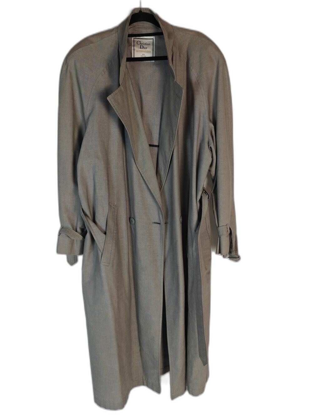 Christian Dior Le Connaisseur Men's Taupe Belted Trench Coat Vintage Size XXL